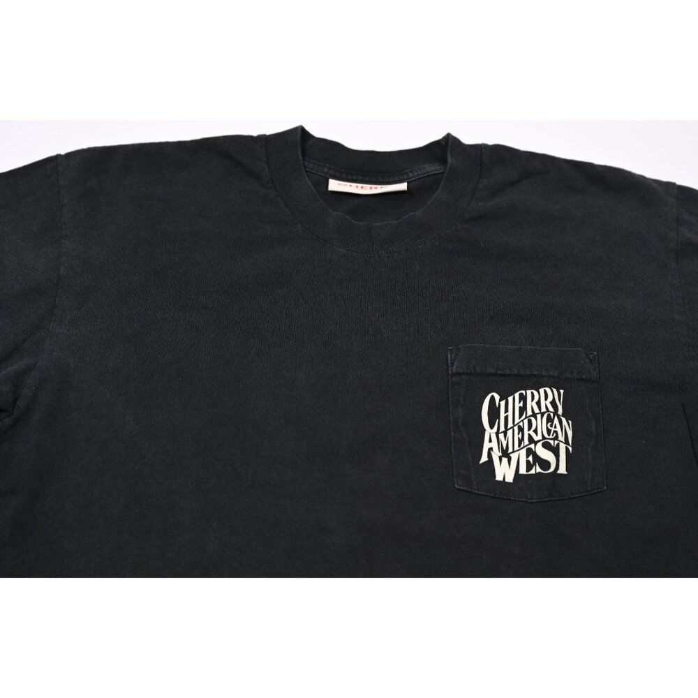 Cherry LA Black Tee with White "American West" Eagle Graphic - Picture 4 of 9